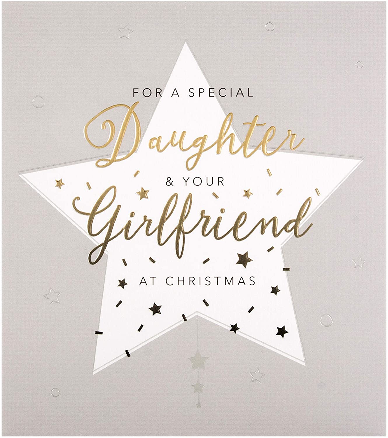 For A Special Daughter and Your Girlfriend Sugar Ombre Star Design Christmas Card