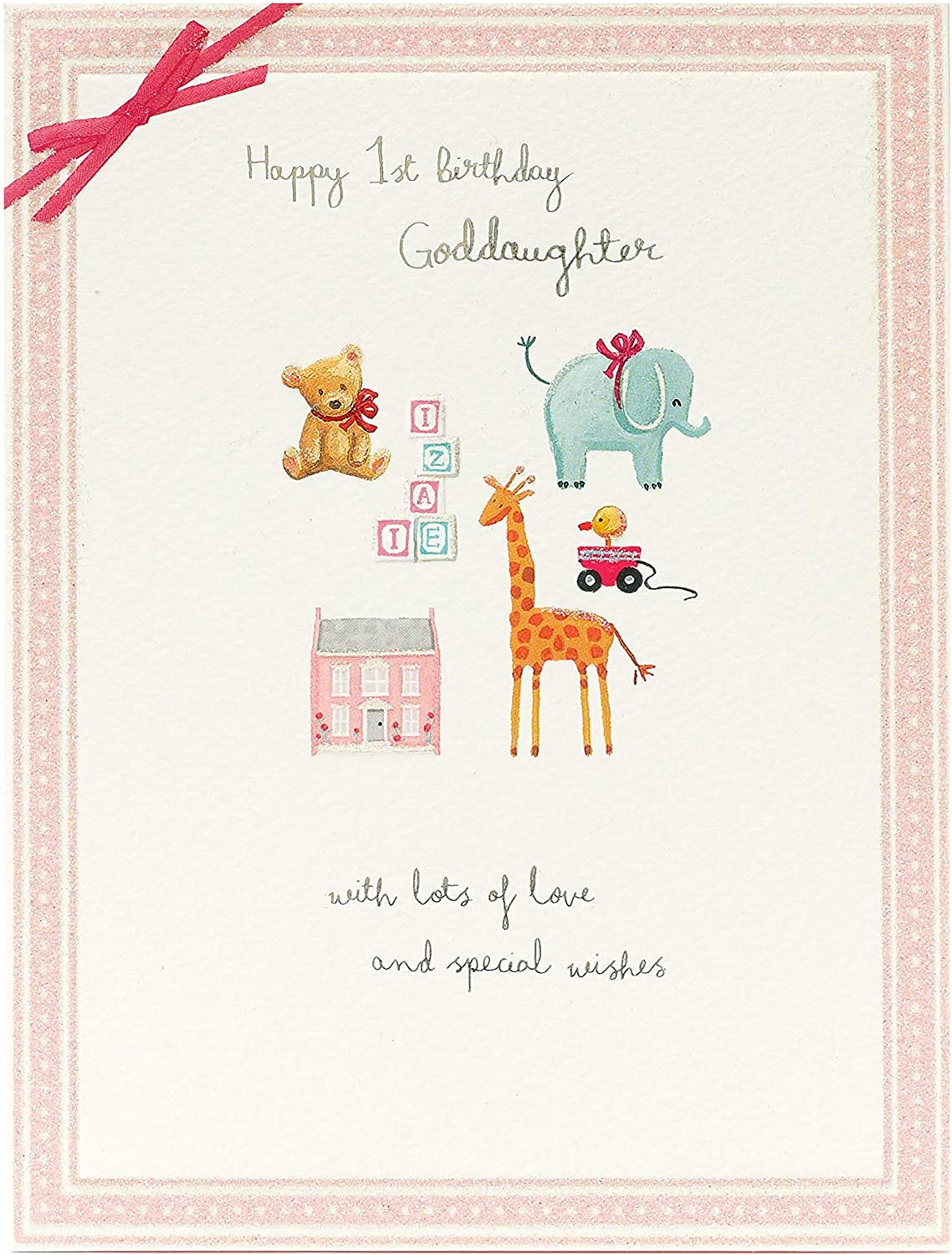 Goddaughter 1st Birthday Card Cute Animals
