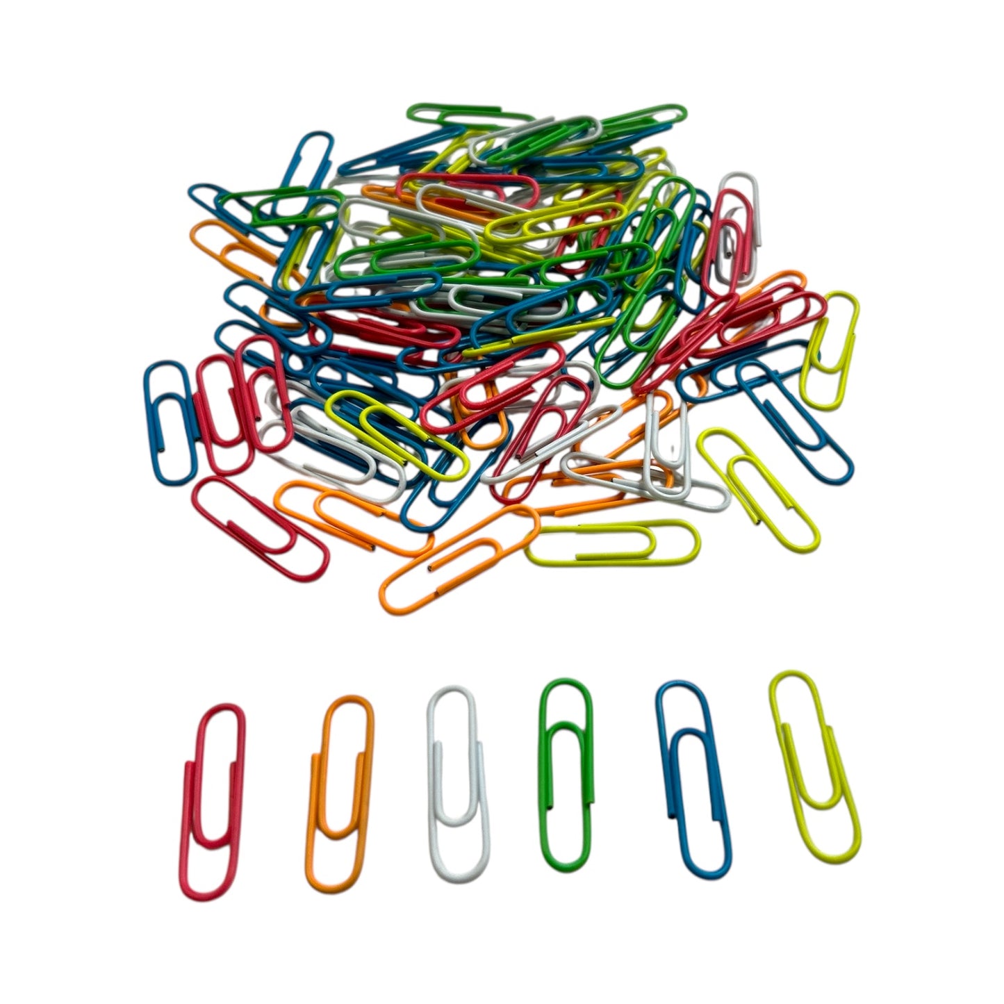 Pack of 100 Assorted Coloured 28mm Paper Clips in Hang Pack