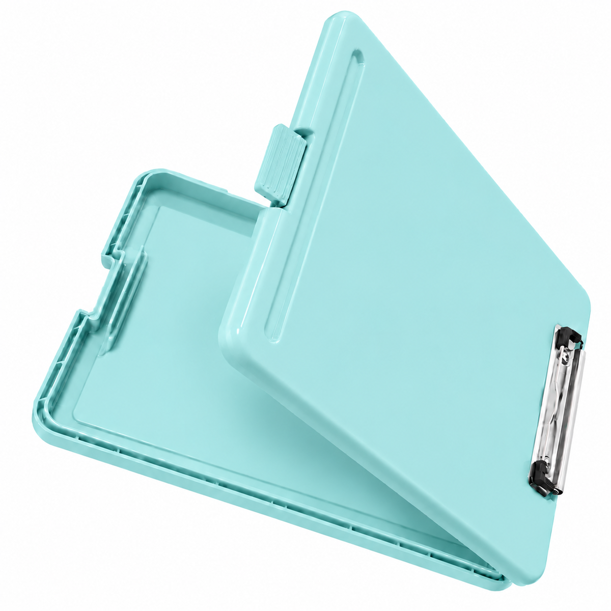Pack of 5 A4 Pastel Blue Plastic Clipboard Box File - Storage Filing Case