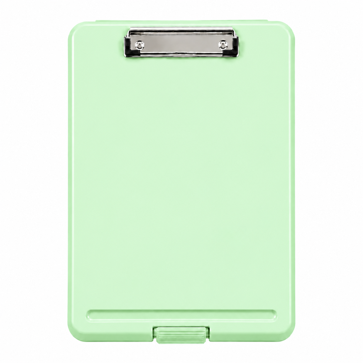Single A4 Pastel Green Plastic Clipboard Box File - Storage Filing Case