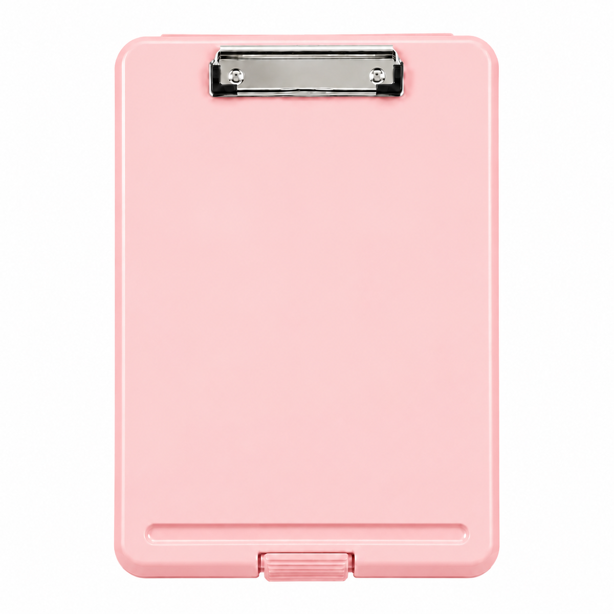Single A4 Pastel Pink Plastic Clipboard Box File - Storage Filing Case