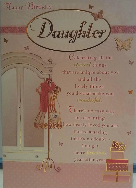 Daughter Beautiful Verse Foil Finished Birthday Card