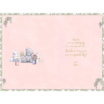 A Lovely Mum Bear Watering Flowers Design Mother's Day Card From Son & Daughter In Law