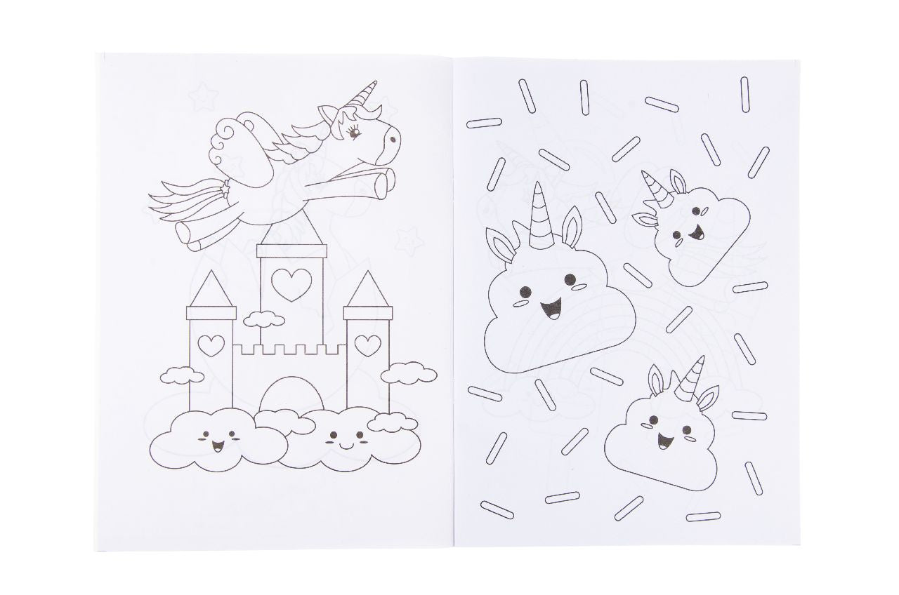 A4 Unicorn Coloring Book with Stickers Sheet
