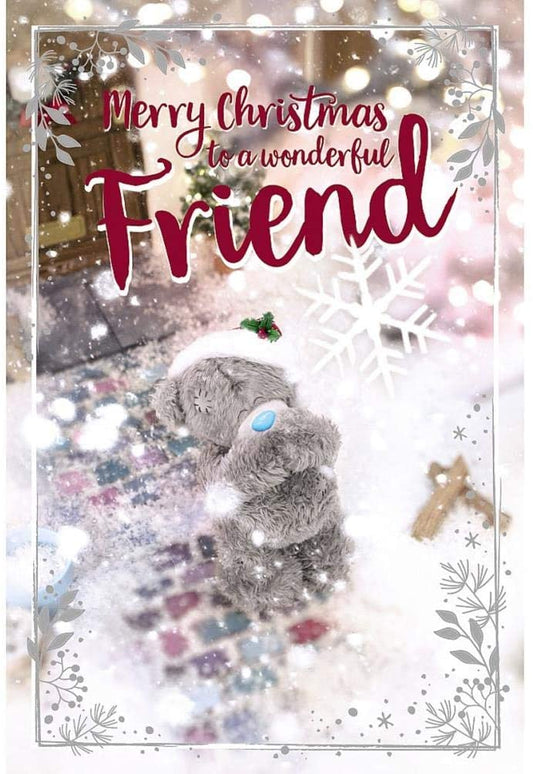 Wonderful Friend Tatty Teddy With Snowflake Design Christmas Card
