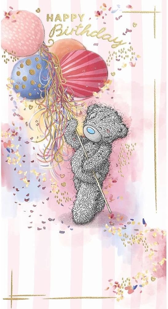 Bear With Balloons Birthday Card