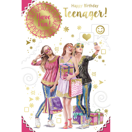 Happy Birthday Teenager Have Fun Female Celebrity Style Greeting Card