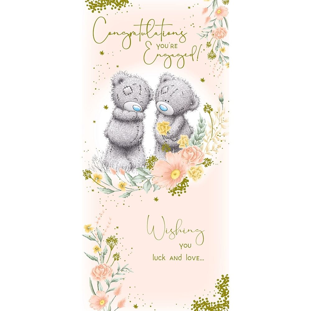 Bears With Flower Engagement Congratulations Card