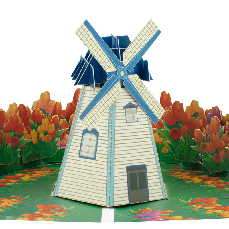 Tulip Breeze 3D Windmill 3D Pop Up Greeting Card