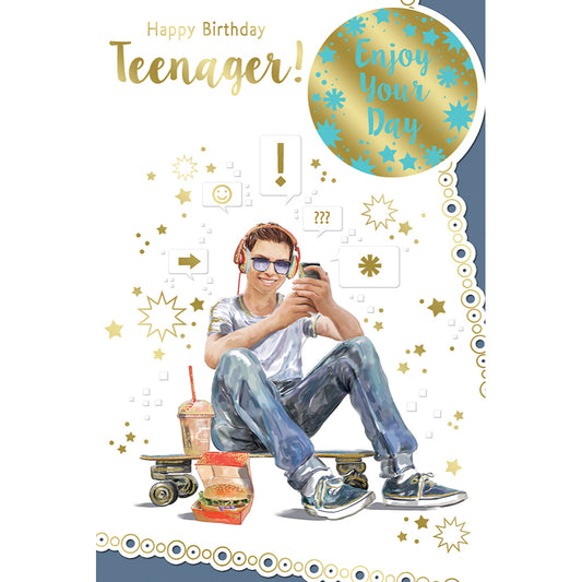 Teenager Enjoy Your Day Birthday Male Celebrity Style Greeting Card