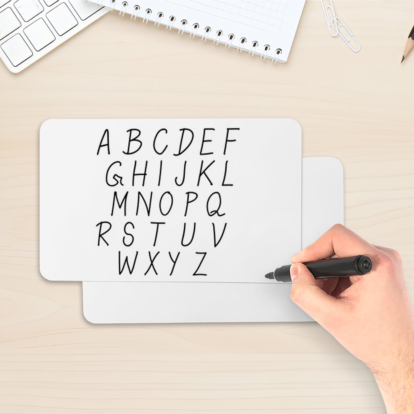 Pack of 72 8x5" Size Dry Wipe Whiteboards - Presentation Card Size