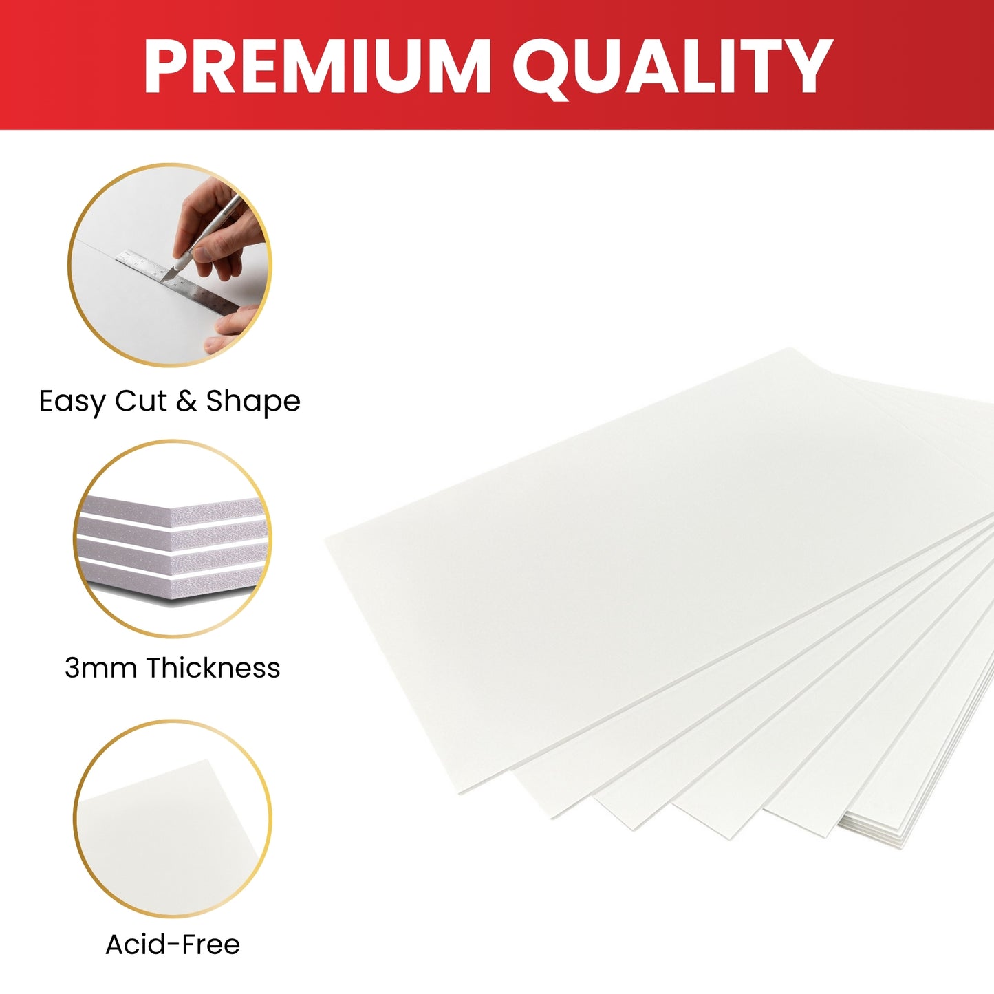 Pack of 15 A3 3mm White Foam Boards – 297 x 420mm