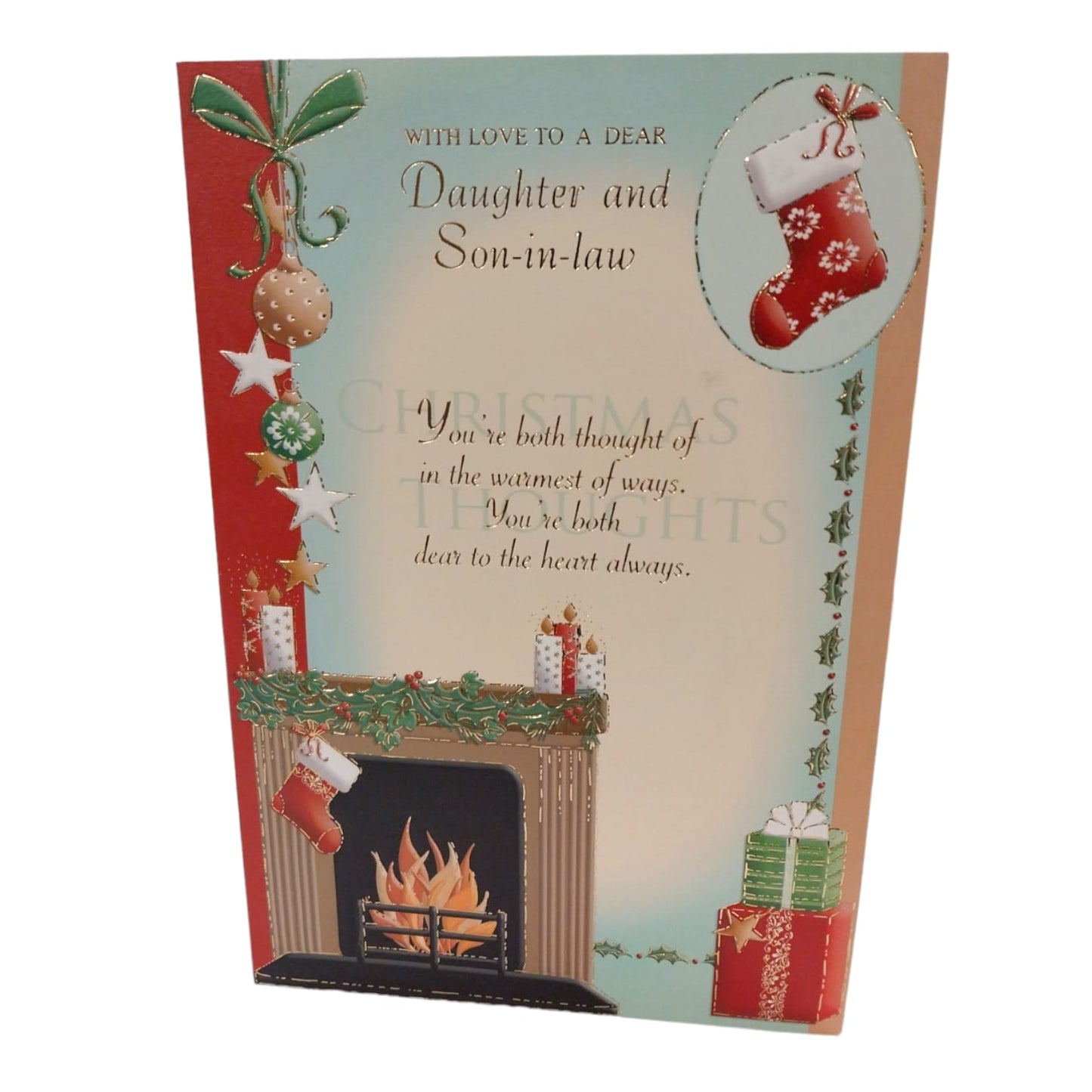 To A Dear Daughter and Son-in-law At Christmas Time Greetings Card
