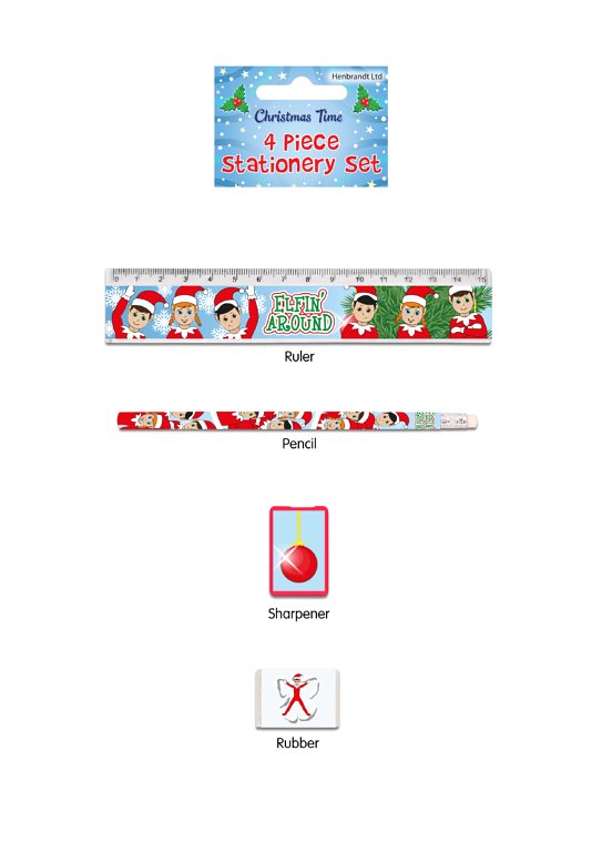 Pack of 4 Pieces Christmas Elfin Around Stationery Set
