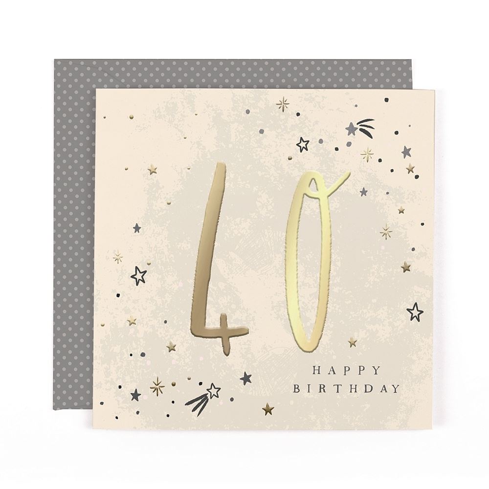 Stars Design Contemporary Luxury Foiled 40th Birthday Card
