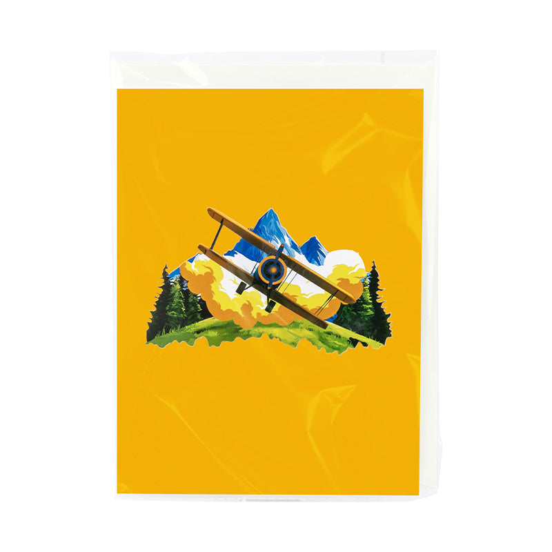 Soaring High Skybound Adventure 3D Biplane Pop Up Card