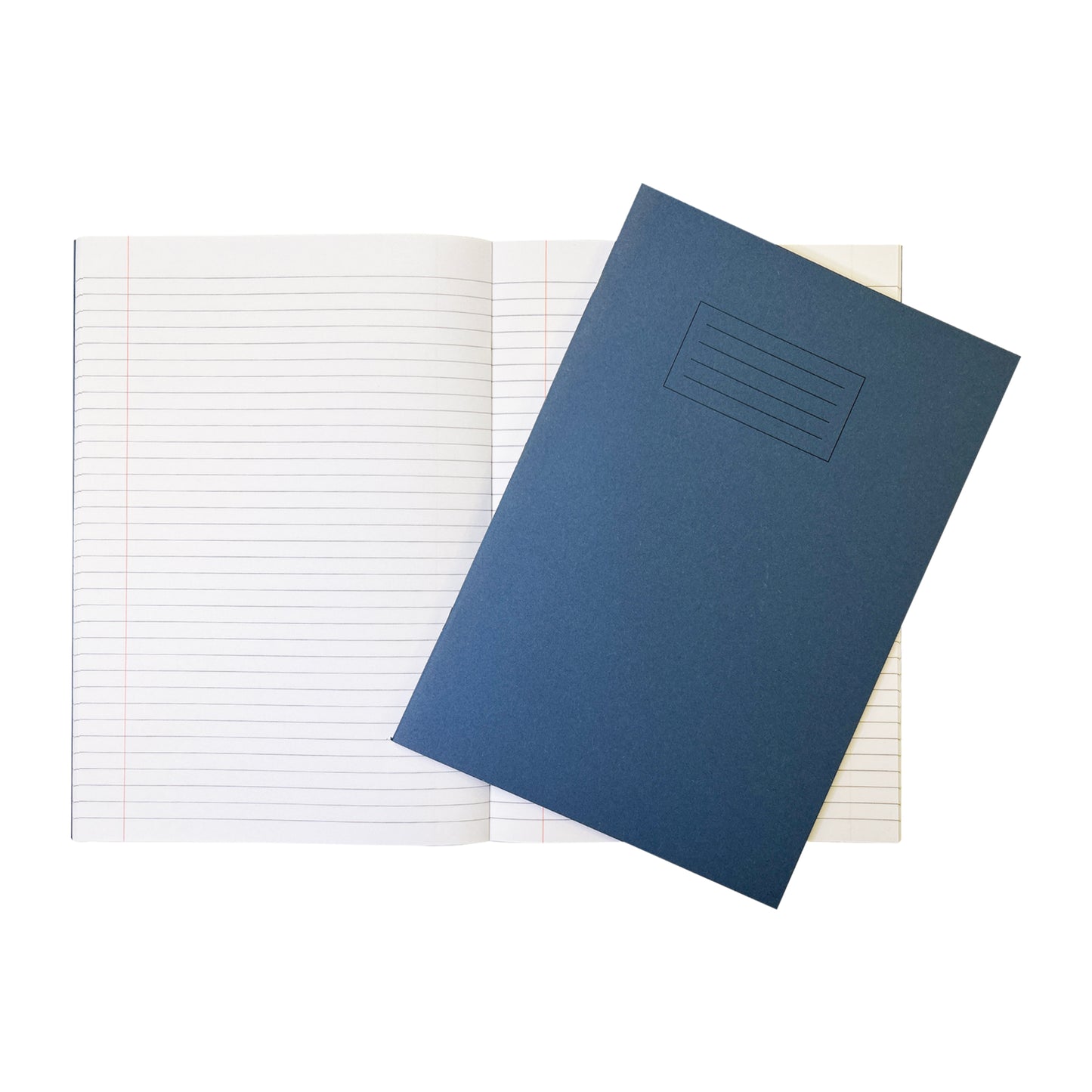 Pack of 50 Janrax A4 Dark Blue 80 Page Feint Ruled with Margin Exercise Books WF Paper with 225gsm Manilla Cover