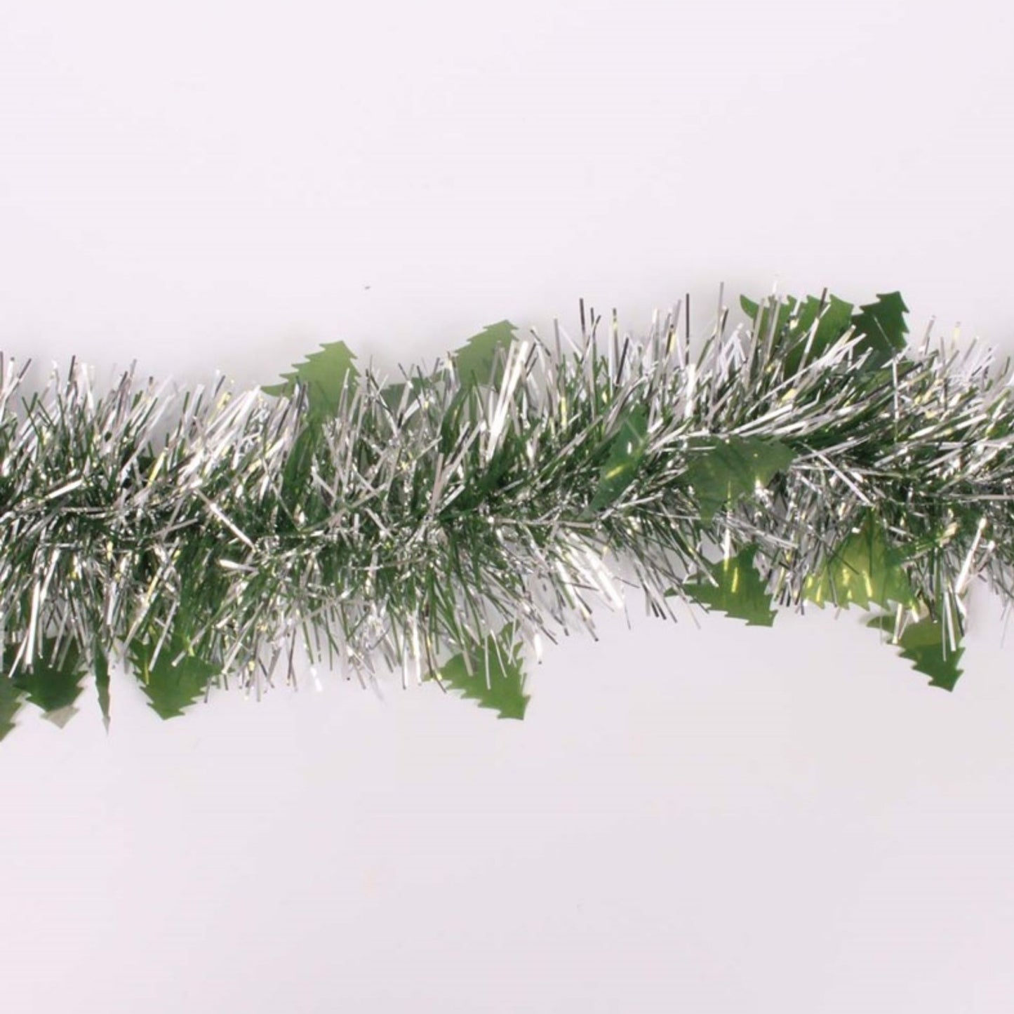 Pack of 6 2m Christmas Die Cut Xmas Tree Tinsel - Silver