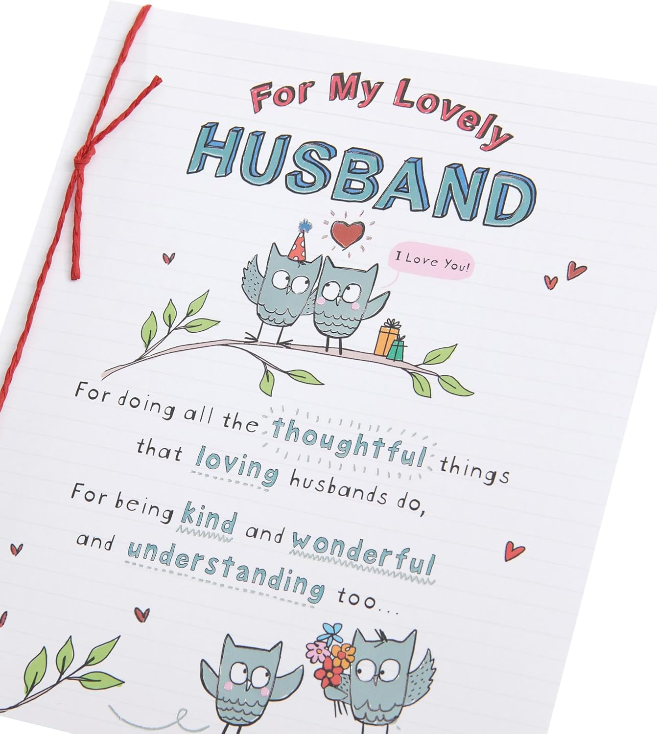 Oodles Owls Design Lovely Husband Birthday Card
