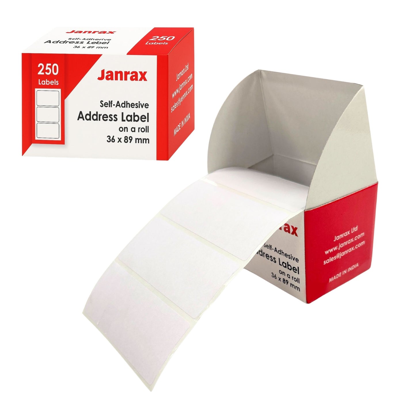 Roll of 250 Self Adhesive Address Labels 36x89mm