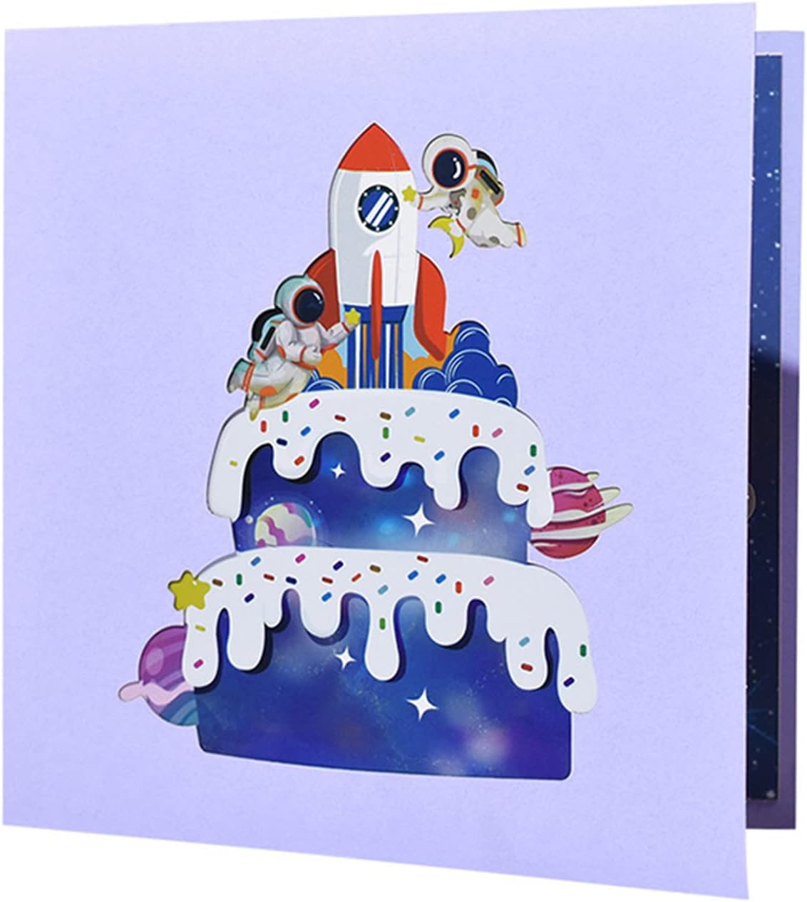 Galaxy Outer Space Design 3D Pop Up Greeting Card