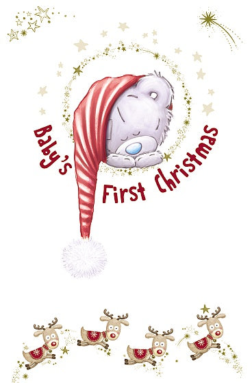 Tatty Teddy In Night Cap Design Baby's First Christmas Card