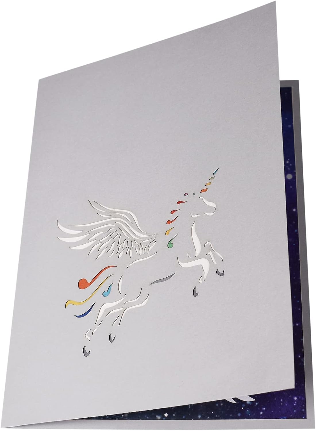 Stereoscopic Unicorn Galaxy 3D Pop Up Greeting Card - Kids Theme Birthday