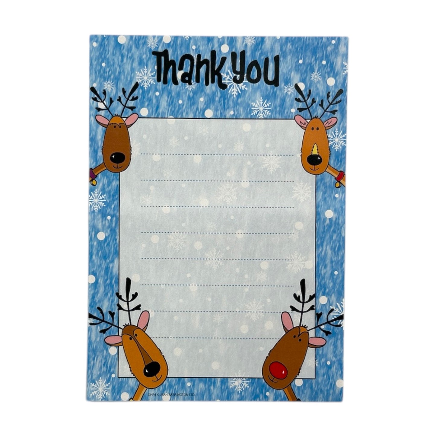 Pack of 20 Christmas Snow Reindeer Thank You Sheets With Envelopes
