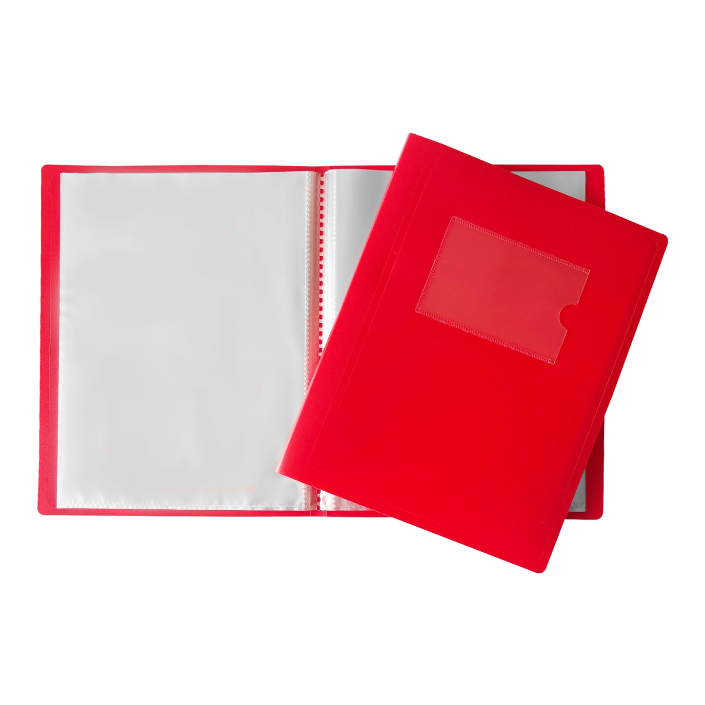 Pack of 10 A5 20 Pocket Red Flexible Cover Display Books