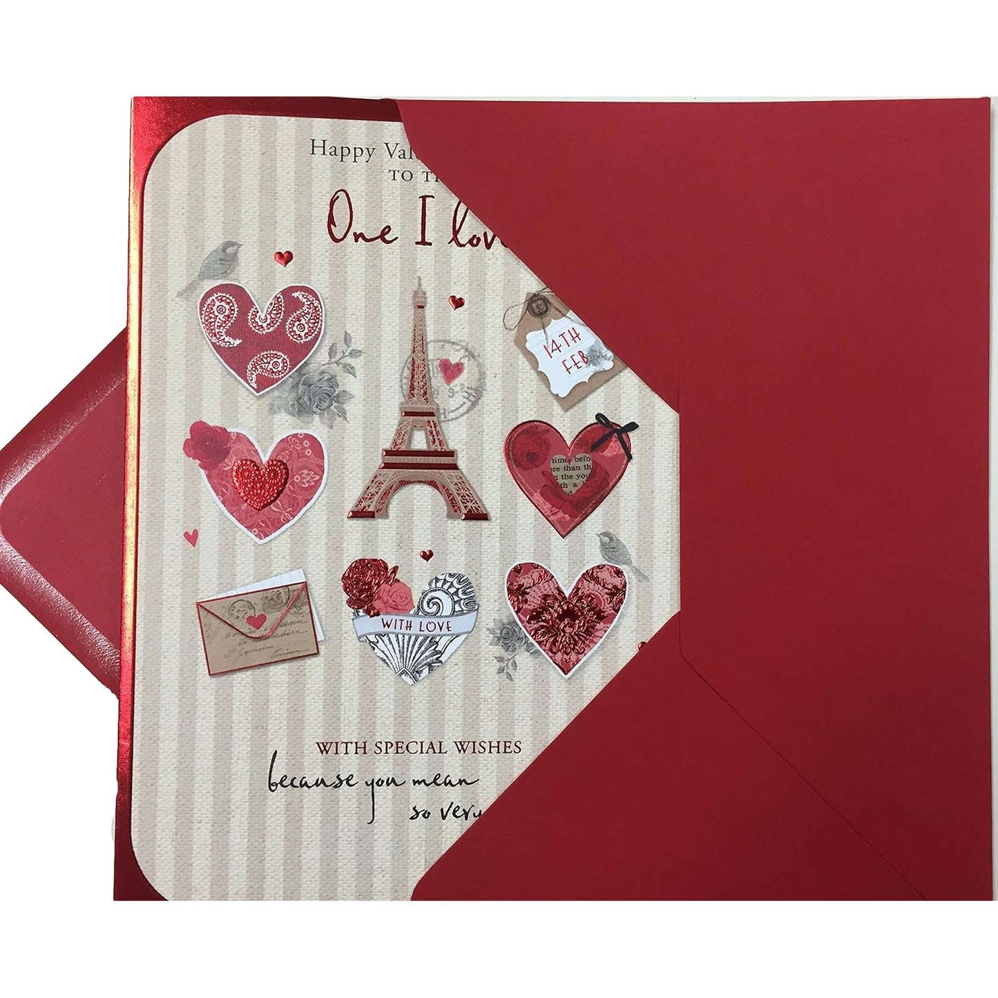 Wishing Well One I Love Red Foil Love Heart Valentine's Day Card