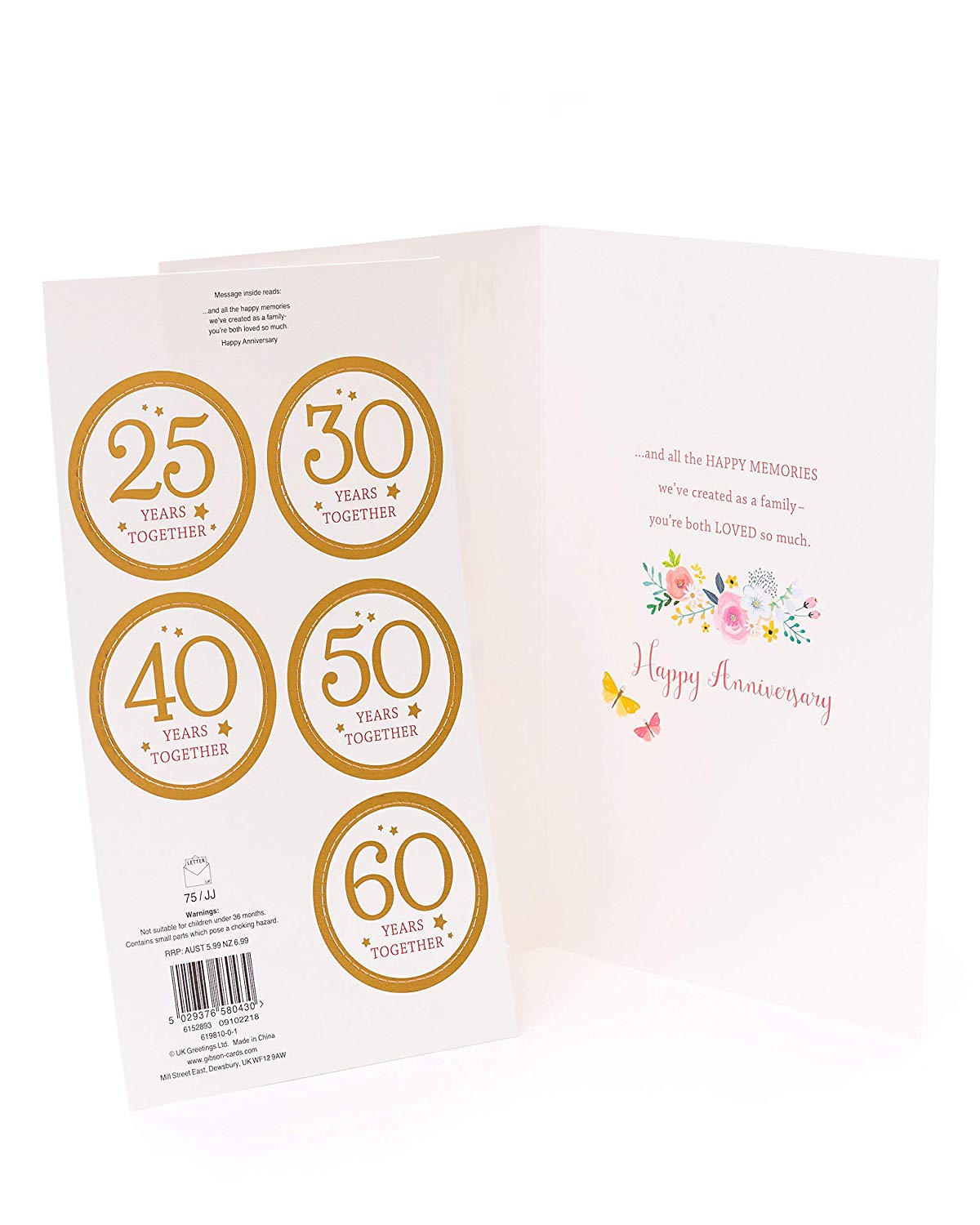 Mum And Dad Anniversary personalize 25, 30, 40, 50 and 60 Card