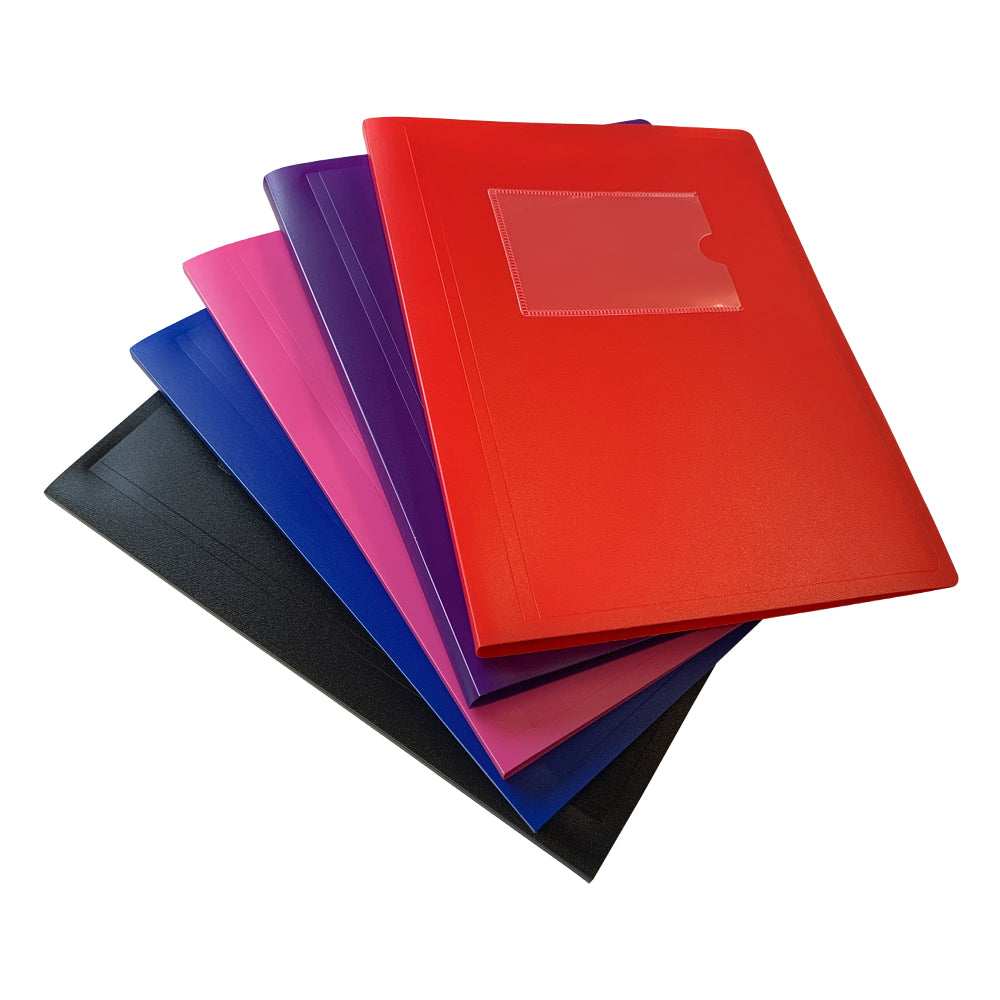 Pack of 5 A5 20 Pocket Purple Flexible Cover Display Books