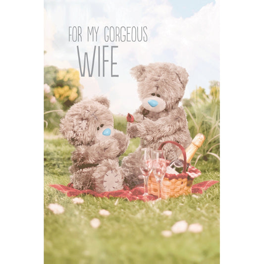 Me To You 3D Holographic Gorgeous Wife Birthday Bear Card