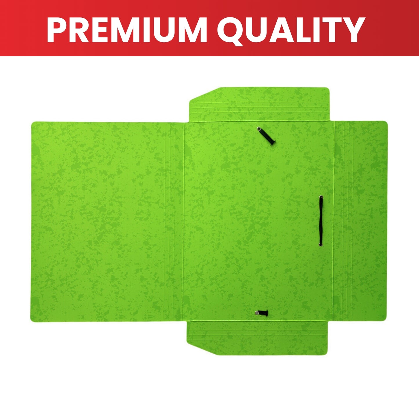 Pack of 12 A4 Purple Card 3 Flap Folders With Elastic Closure