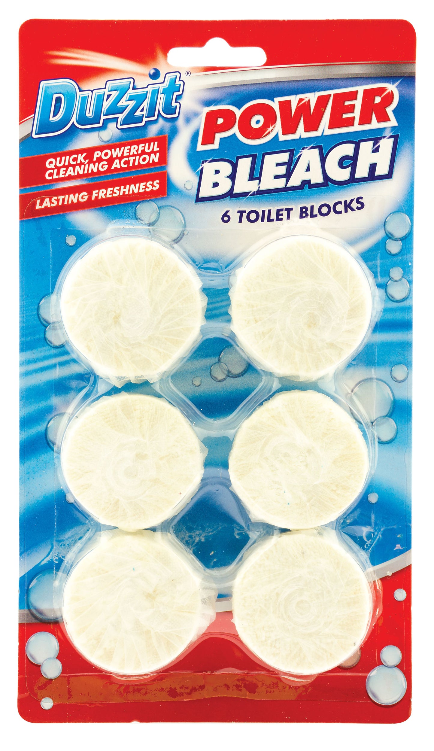 Pack of 6 Duzzit Power Bleach Toilet Block