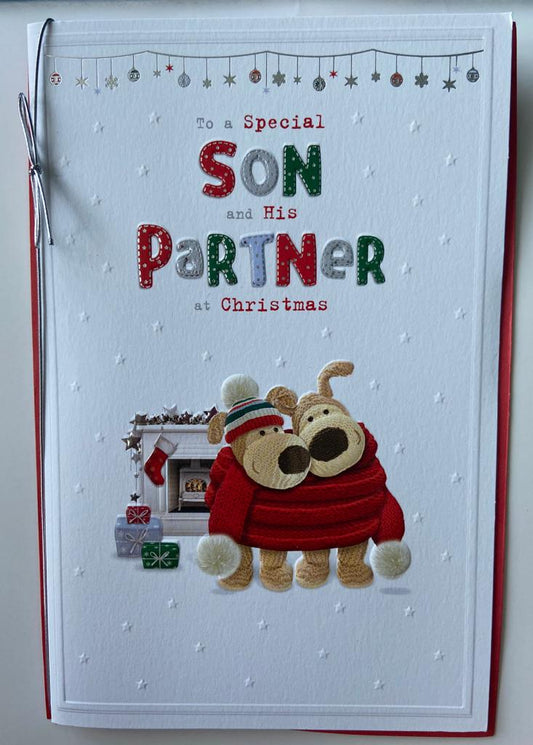 Special Son And His Partner Lovely Boofle Couple Christmas Card 