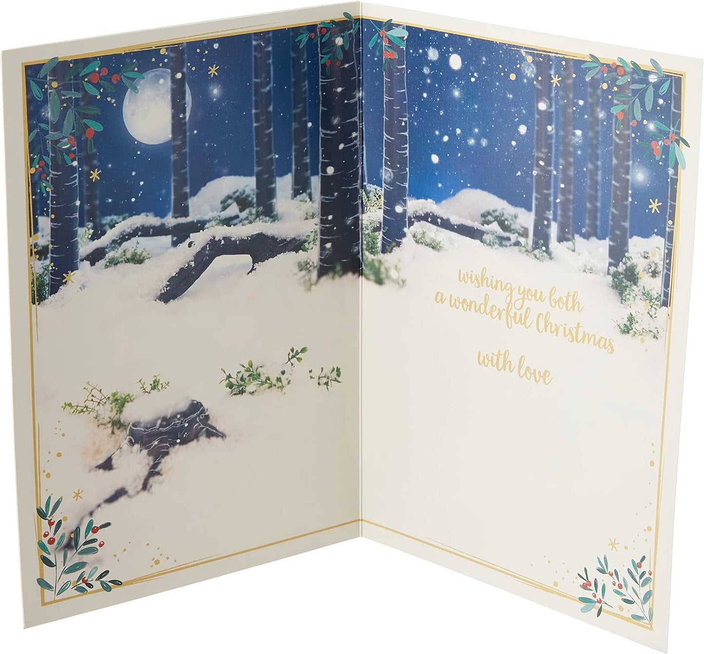 Bears Wearing Scarves 3D Holographic Special Couple Christmas Card