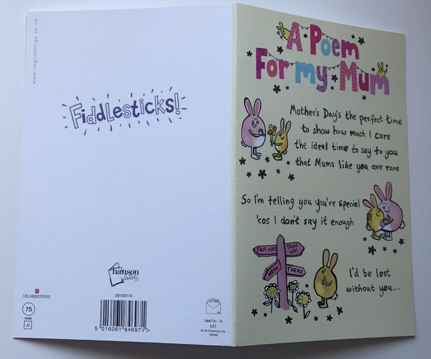 A Poem For My Mum, Mother's Day Greetings Card