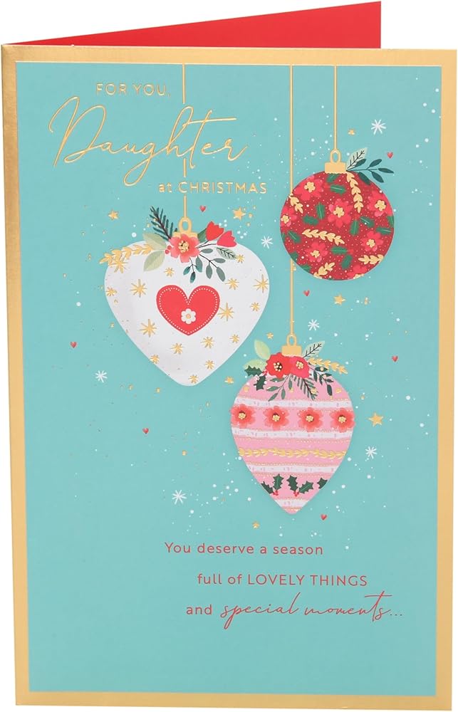 Baubles Design Daughter Christmas Card