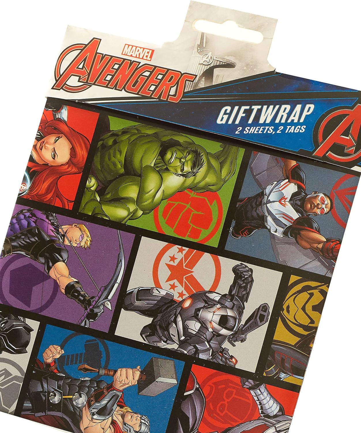 Marvel The Avengers Wrapping Paper Sheets 4 Sheets & 4 Tags