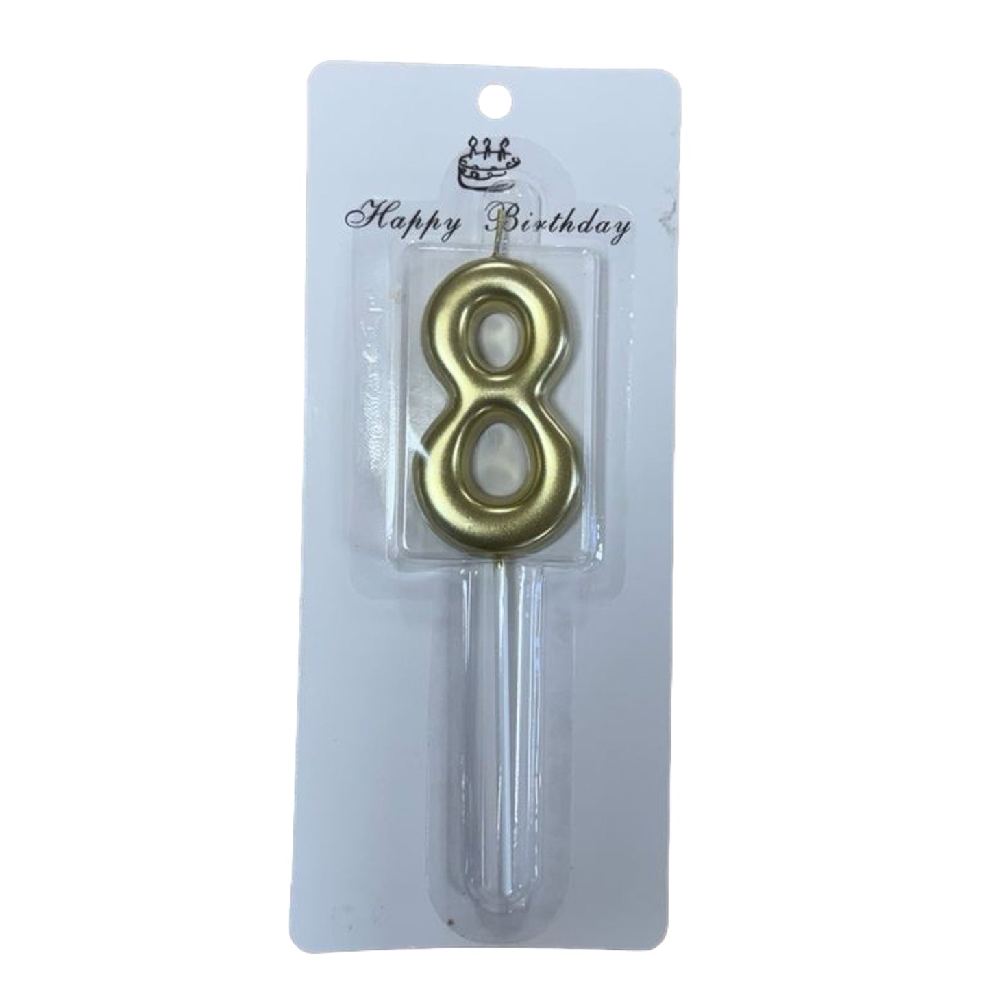 8 Number Gold-Plated Candle For Birthday Party