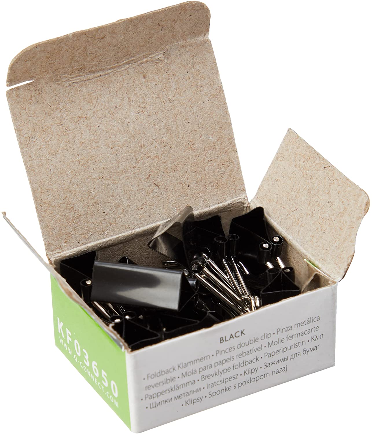 Pack of 10 Q-Connect 16mm Black Foldback Clips