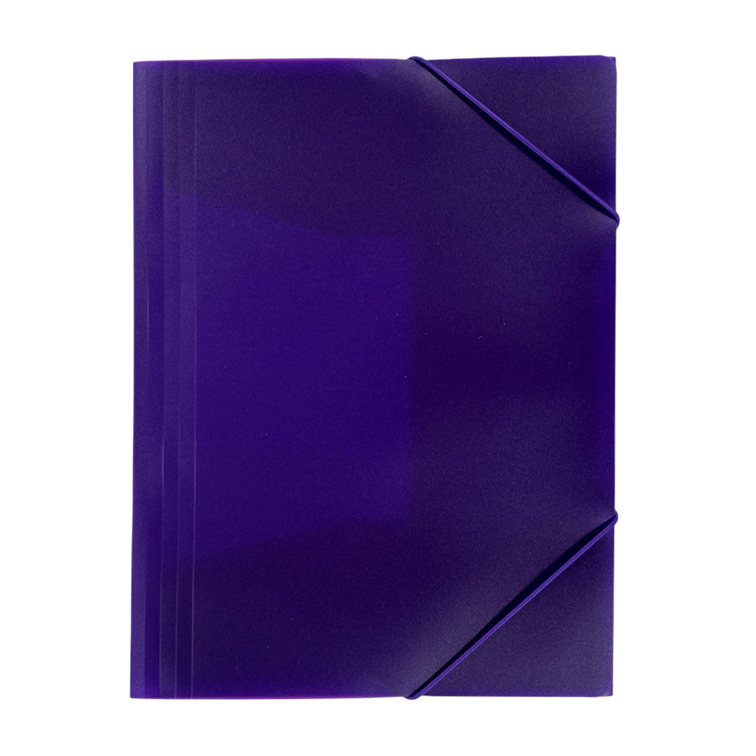 Pack of 120 A4 Clearview Purple 3 Flap Folders with Elasticated Closure