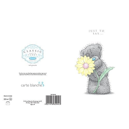Friendship Tatty Holding Flower Me To You Bear Friendship Card