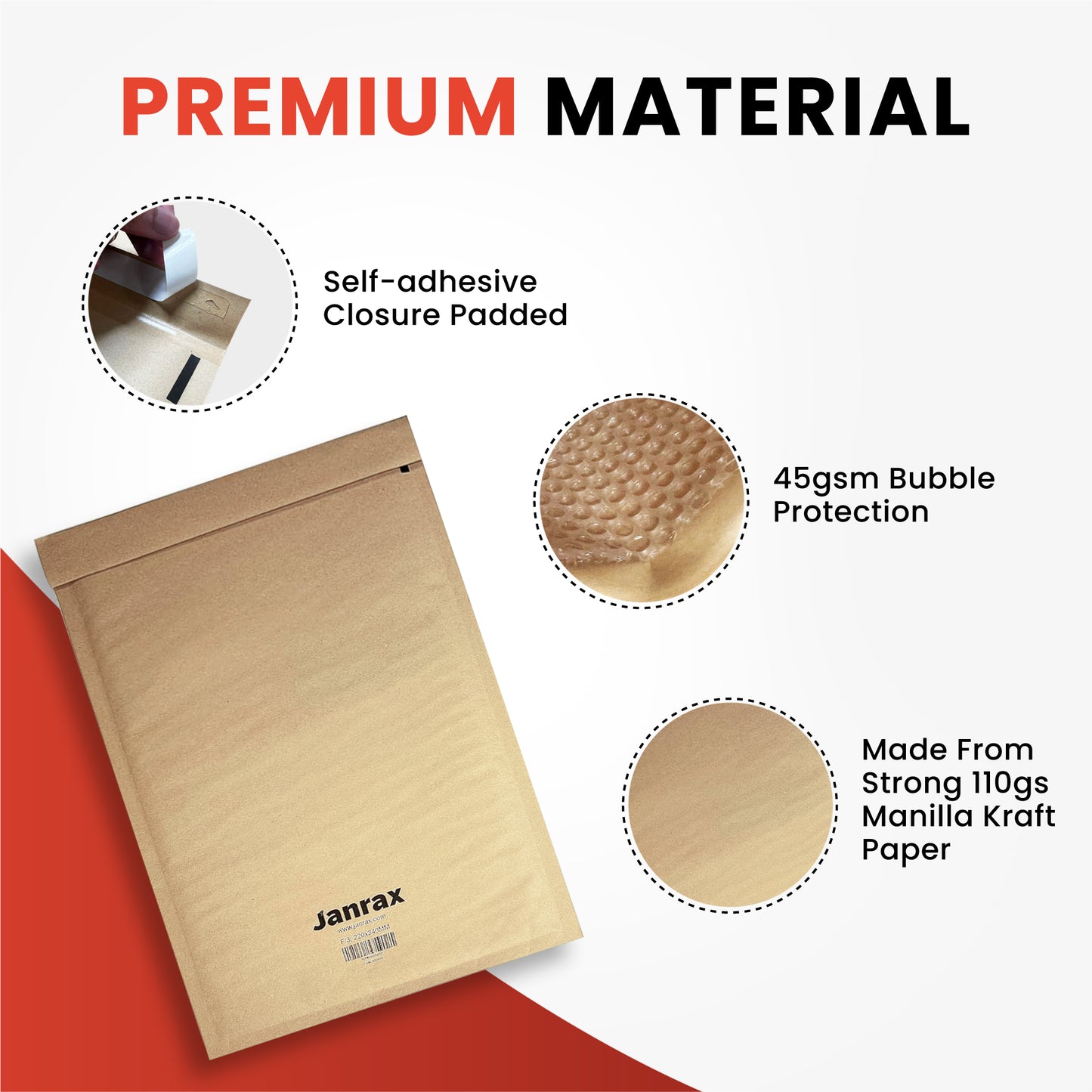 Bubble Lined Size 0/C Padded Brown Postal Envelope by Janrax