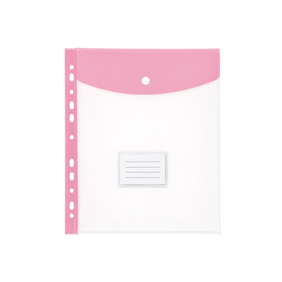 A4 Pastel Pink Filling Plastic Document Wallet With 11 Holes