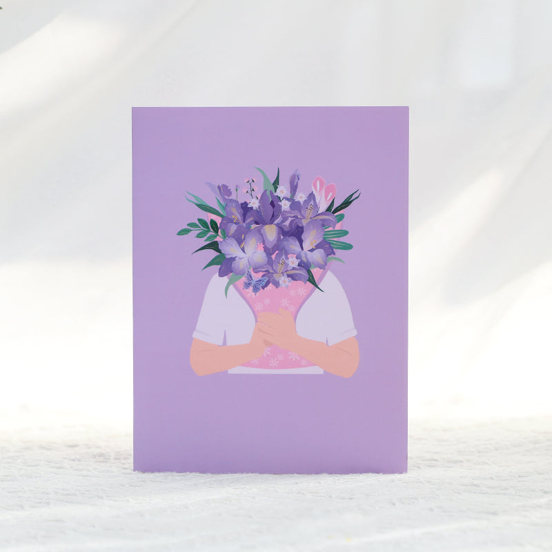 Orchids in Hand 3D Pop Up Greeting Card - Mother's Day Birthday Anniversary