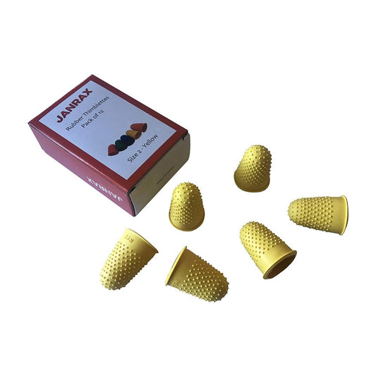 Pack of 12 Yellow No.2 Rubber Thimblettes 