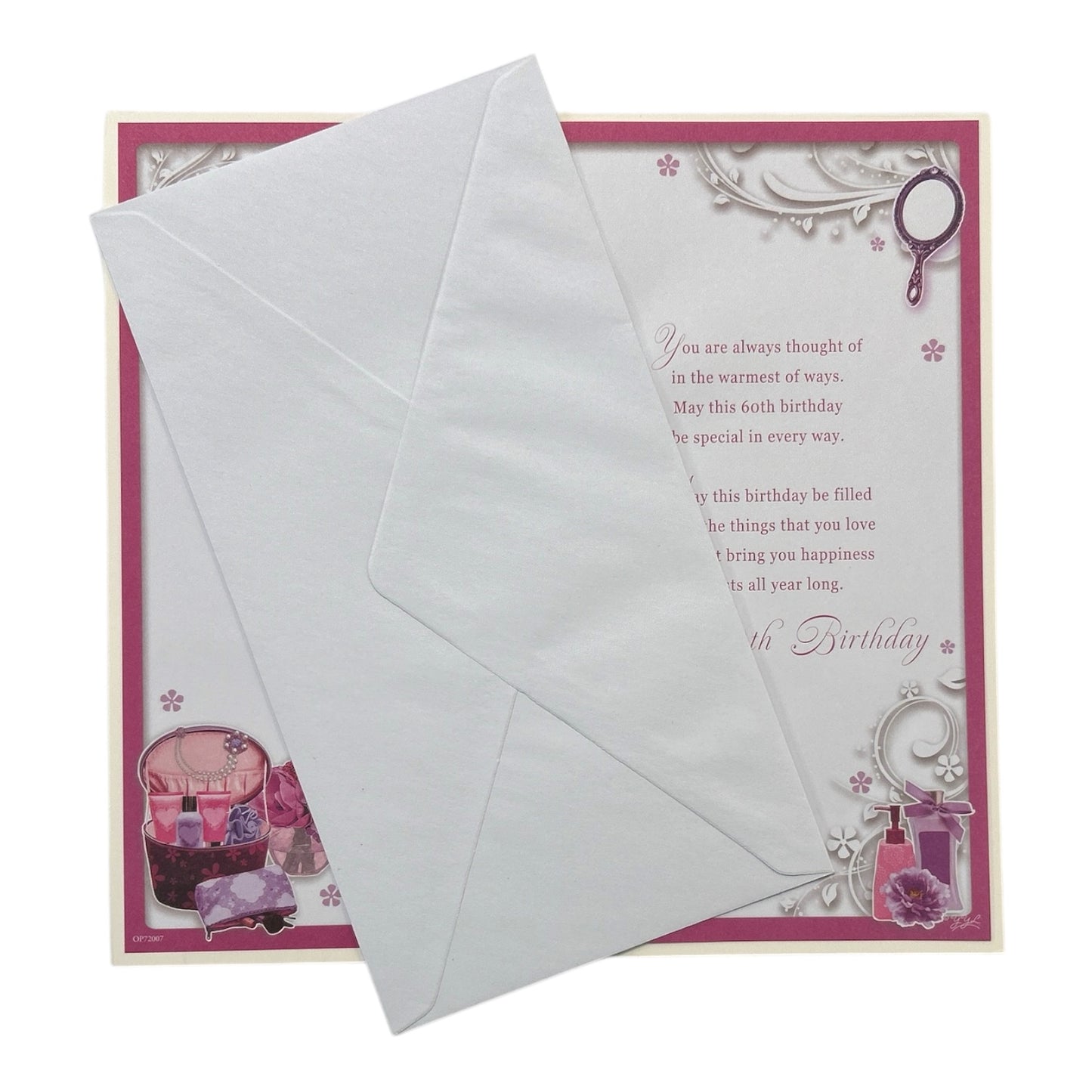 Age 60 Female Perfume and Mirror Design Opacity Birthday Card